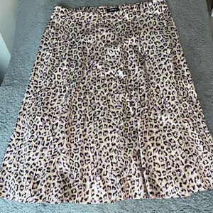 Torrid Leopard Print A-Line Skirt - Purple and Cream